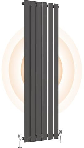 Heilmetz Vertical Radiator Anthracite Radiators Column Designer Flat Panel Radiator Modern Heater Central Heating Radiator 1600 x 456mm