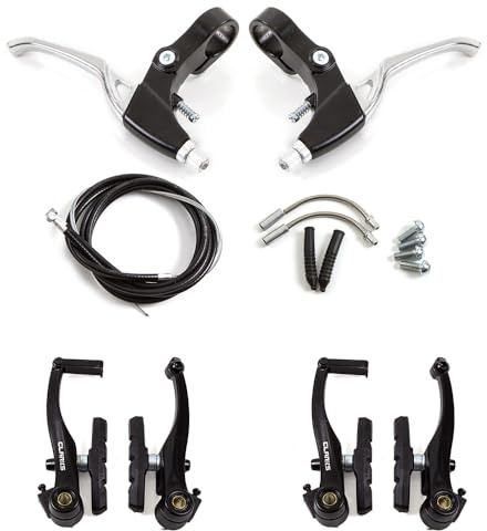 Clarks Cycle Systems CLK-115-27 V-Brake Set Including Alloy Levers, Black, Pair