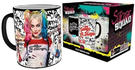 Harley Quinn - Tasse - Daddys Lil Monster - Thermoeffekt Kaffeebecher Logo - Suicide Squad - Logo - Mug - Geschenkbox