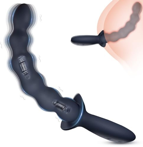 BDSMYOU 253mm Analkugeln Analkette Analvibratoren für Mann Frau,mit 6 Anal Beads & 21 Vibrationsmodi,Anal Dildo Vibrator Analplug für Männer Frauen Anfänger,Diloschwanz mit Vibration für Frauen