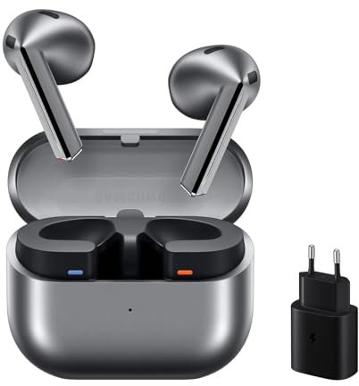 Samsung Galaxy Buds3 + Cargador - Auriculares Inalámbricos, Cancelación de Ruido, Bluetooth, Audio 360, Gris (Versión Española)