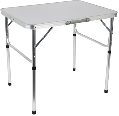 Ondis24 Tavolo da campeggio pieghevole per giardino e viaggio - alluminio, picnic, regolabile in due altezze con manico