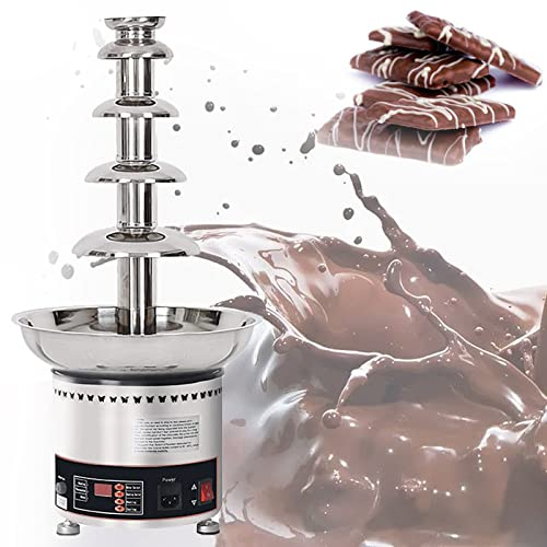 XCSCUK Fontaine à Chocolat, Cascade de marmite Commerciale au Chocolat, adaptée aux Restaurants et aux Banquets (5Tier)