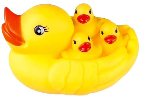 Prmape 4 Piezas Juguete Baño Pato, Juguetes Flotantes Bañera Bebe, Pato para Bañera Niños, Animales Bañera para Bebés de 6 Meses en Adelante