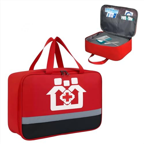 Trousse de Premier Secours Vide 36x25x13 cm, sac de Médecine Étanche Portable, Sac D'urgence de Grande Capacité, Sac de Rangement de Médicaments, Trousse de Médecine pour Maison Voyage Randonnée