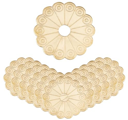 SUPERFINDINGS 12 discos traseros de latón de 3 cm para decoración de muebles clásicos, juntas, flores, accesorios de hardware para manijas de cajas, pomos de muebles, armarios dorados