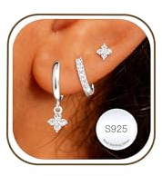AVOTTO Sterling Silver Earring Gifts 925 Silver Stud Hoops Earrings for Women Hypoallergenic Silver Small Hoop Drop Huggies Ladies Earrings Stacks Jewellry Gifts