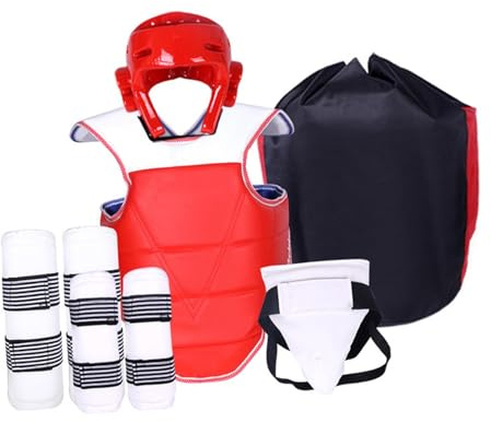 KQFCAZRE Équipement de Protection de Taekwondo pour Hommes, Protège-Jambes, Protège-Bras, Vêtements de Karaté, Ensemble de Taekwondo