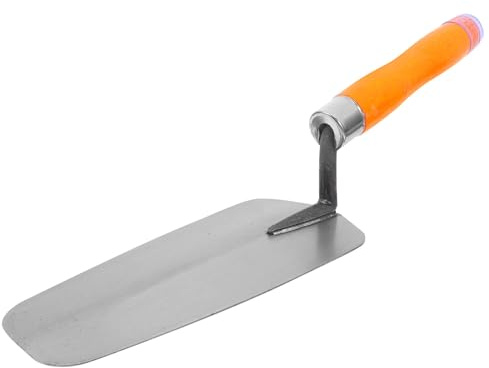 DIYEAH Llana de Acero Inoxidable para Enlucido y Alicatado Tamaño Mediano con Mango Ergonómico de Goma Herramienta de Albañilería Resistente para Colocación de Ladrillos y Acabado