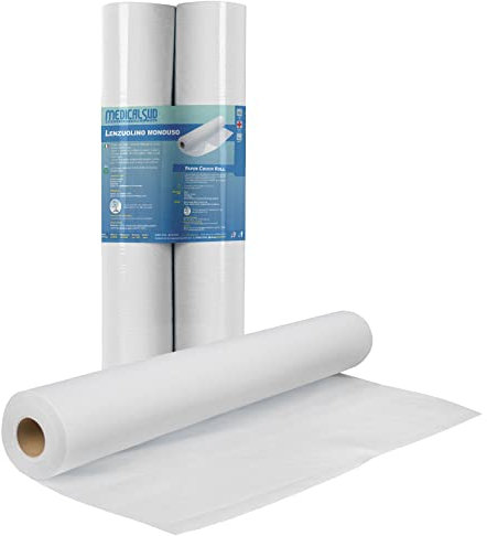 2 Rotoli Per Lettino Massaggio, Medico o Estetista in Tnt Monovelo 60 cm x 100 m MEDICAL SUD PROFESSIONAL Made In Italy