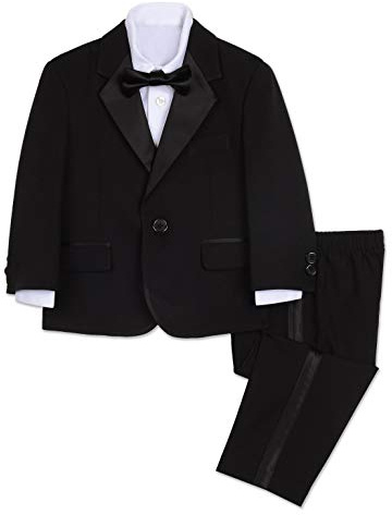 Nautica Baby Four Piece Tuxedo Suit Set, Black Tuxedo, 18M