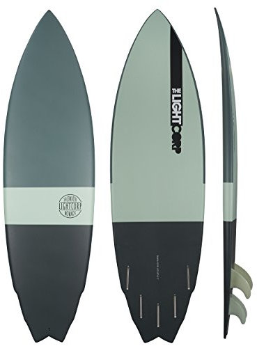 Light Surfboard Truvalli Fish 3 Tone Epoxy Future, Dark Grey/Turquoises/Grey, 6'4, LSB054