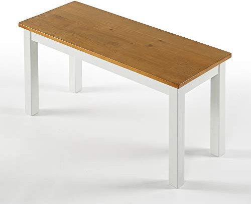 Banc en bois 92 cm ZINUS Becky | Banc de salle à manger en bois massif de style rustique | Facile à monter