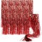 com-four® 10x Lametta - rote Lametta Girlande für Weihnachten - Christbaumschmuck für den Tannenbaum - Lametta-Vorhang mit welligen Fäden (rot - 10 Stück)