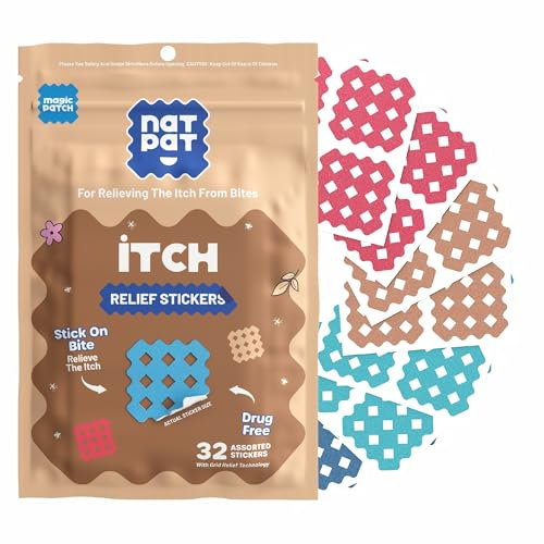 NATPAT Magic Patch Itch Relief Stickers - Insect Bite Stickers for Mosquitos, Ticks, Midges, Sandflies, and Bed Bug Bites - 30 Count - BUZZPATCH - The Original Natural Patch for Itch Relief