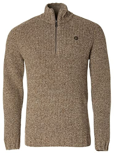 Chevalier Groby Half Zip Wollpullover Herren – Extra warm & gemütlich für Jagd, Outdoor & Freizeit – Hochwertige Lambswolle, Halbreißverschluss, Alcantara-Verstärkungen