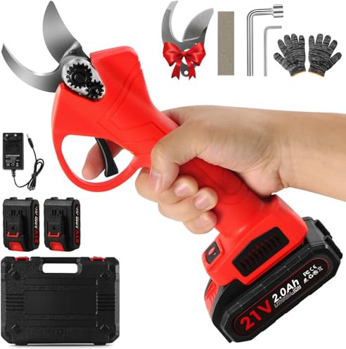 AOSTOK Sécateur Électrique Sans Fil, 30MM Secateur Electrique 4000 mAh, avec 2 Batteries de 2,0Ah, Sécateur de Jardin Antirouille SK5 Avec Verrouillage de Sécurité pour la taille, le jardinage