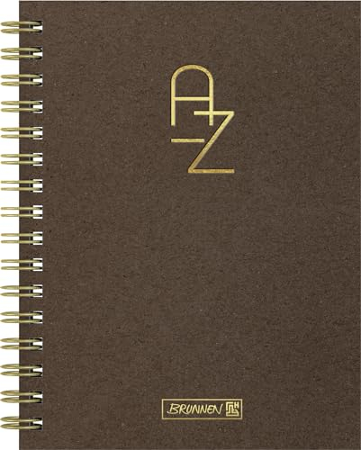BRUNNEN Adressbuch Wire „Spirale“, A5, 128 Seiten, chocolate