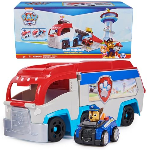 Paw Patrol: Pup Squad Patroller Team Vehicle, Toy Truck with Collectible Chase Toy Car, Kids Toys for Boys & Girls Ages 3+