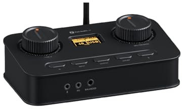 Fosi Audio K7 DAC Kopfhörer Verstärker, USB C Digital Analog Audio Wandler für Arbeitsplatz/Gaming PC PS5, Optisch/Koaxial/Bluetooth aptX HD LL/Mikrofon Eingang, 3,5mm/4,4mm Symmetrischer/RCA Ausgang