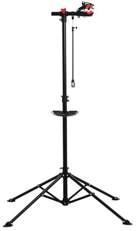 VELOJA® Fahrrad Montageständer Ebike Profi Reparaturständer bis 30 Kg aus Stahl für Fahrräder Mountainbikes E-Bike Fahrradmontageständer 360° drehbar Fahrradständer (Assemblo 4-Bein)