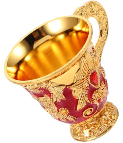 PRETYZOOM Mini Coupe à Vin Métal avec Relief Coupe Religieuse Miniature pour Vintage Tasse à Liqueur