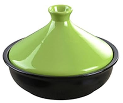 HAJHI Kommersiell Tagine För Gasspisar Elektriska Spisar Keramisk Tajine Marockansk Med Lock Traditionell För Kök Matlagning(M,Green)