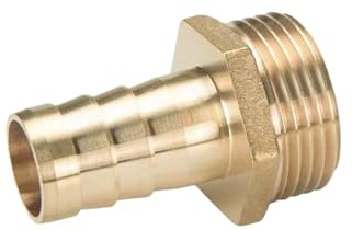XSDSM Conectores de Tubería Rectos Boquillas de Manguera de Latón Accesorios de Rosca Macho Conectores de Manguera para Conexiones de Tubería,G 3/4 Hilo Externo - 19 MM