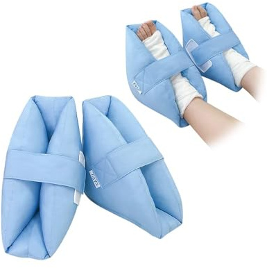 Heel Protectors Cushion Pain Relief Foot Pillow for Pressure Sores Foot Support Boot Surgery Recovery Supplies for Elderly Bedridden Pressure Ulcer Cushion Ankle Pillow for Bed, Wheelchairs (1 Pair)