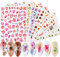 Yeahbo Adesivi per Unghie Nail Art Fiori Farfalle, 8 Fogli Adesivi Unghie Decorazioni Unghie Nail Art Floreali Rose, Adesivi Unghie Nail Art Fai da Te, Nail Stickers Decorazioni per Donna Ragazze