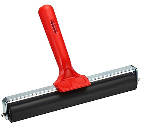 PATIKIL 8 Inch Rubber Roller Brayer, Anti Skid Hard Rubber Roller Tools for Wallpaper Art Craft Printing Printmaking Ink Stamping Tape Construction