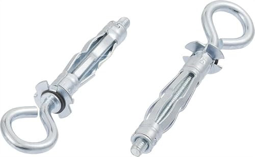 M5 x 50mm Closed Hook Plasterboard Hollow Wall Cavity Wall Anchors Molly (Pack of 10) A10B