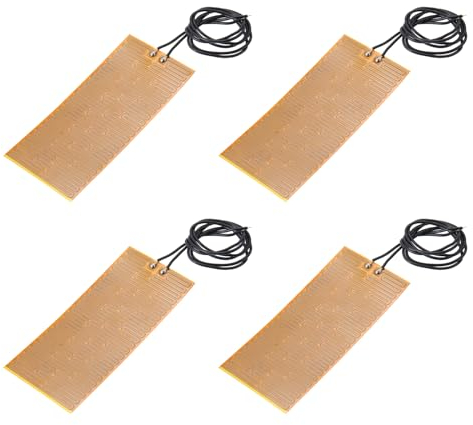 QUARKZMAN Placa Calefactora de Película Calefactora, 15W 24V Almohadilla Térmica de Poliamida, Elementos Calefactores de Película Adhesiva Pi 94mmx40mm, Paquete de 4