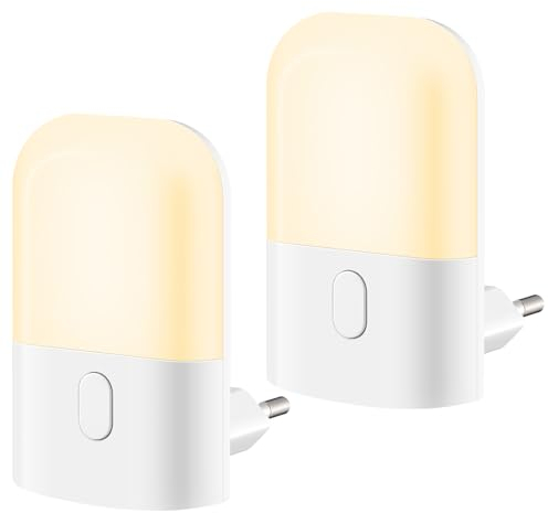 Nachtlicht Steckdose, Nachtlicht Steckdose Kinder mit Dämmerungssensor 3 Helligkeit Nachtlicht Dimmbar, Steckdosenlicht Nachtlampe für Schlafzimmer, Kinderzimmer, Wohnzimmer, Flur, Treppen, Küche