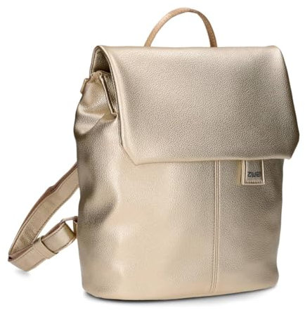 Zwei Damen City-Rucksack Mademoiselle.M MR8 4 Liter weiches Kunstleder, Magnet-Verschlussklappe, Hauptfach mit Reißverschluss, gepolstertes Trennfach für Tablet, Rückenpolsterung (gold)