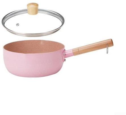 YUANGANG Maifan Ensemble de casseroles antiadhésives en pierre avec couvercle résistant à la chaleur pour cuisinières à induction Rose 20 cm
