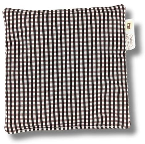 Franzis Nähstube I Dinkelkissen I 20x20cm I kariert braun I 100% Baumwolle I Körnerkissen I Schmerzlinderung I Wärmekissen für Mikrowelle I Kältekissen
