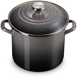 Le Creuset Enamel on Steel Traditional Stockpot, 8 qt., Oyster with Stainless Steel Knob