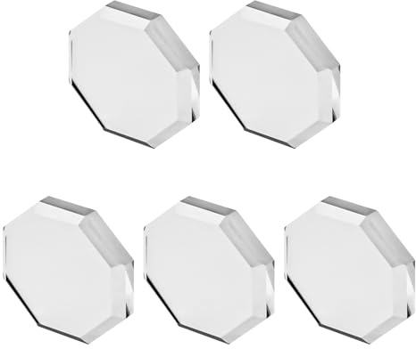 Diakey Paquete de 5 pesos de papel de vidrio, pesos de patrón de tela para costura, bloque de vidrio decorativo transparente con borde liso para confección de tela, fabricación de patrones, corte de