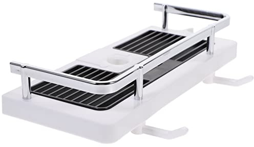 WOONEKY Estante de Almacenamiento Adecuado para Organizar Baño de Forma Práctica y Elegante Multifuncional Material ABS, Montaje en Pared para Ducha sin Perforaciones
