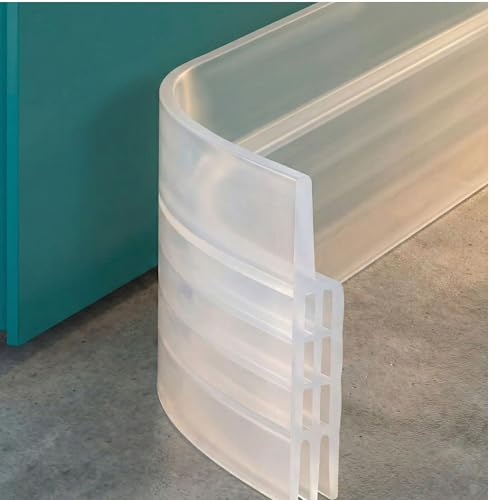Burlete Puerta Entrada+6 Topes Pared -100×5 cm Silicona Transparente – Autoadhesivo Aislante Frío, Calor, Ruido, Polvo e Insectos – Sella Corrientes de Aire