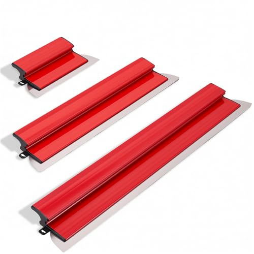 Flächenspachtel Set, 3 teiliges Spachtelwerkzeug 25/60/80cm Fassadenspachtel Spachtel Set mit Z-Griff, Multifunktionales Glättungsspatel Kit für Maler-, Abbruch-, Trockenbau- und Putzarbeiten