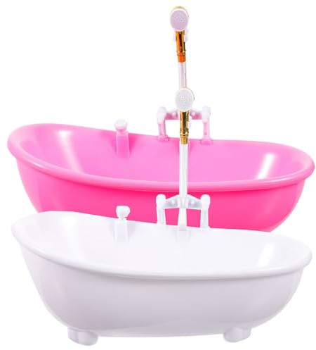 ERINGOGO 2pezzi Mini Vasche da Bagno per Bambole Spruzzatore Accessori per Vasche da Bagno in Miniatura Giocattoli per Ragazzo Ragazza Ragazza Piccoli per Doccia e Piscina