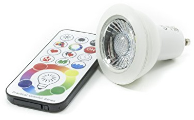 Faretto led GU10 RGBW 6w lampada cromoterapia telecomando luce multicolor