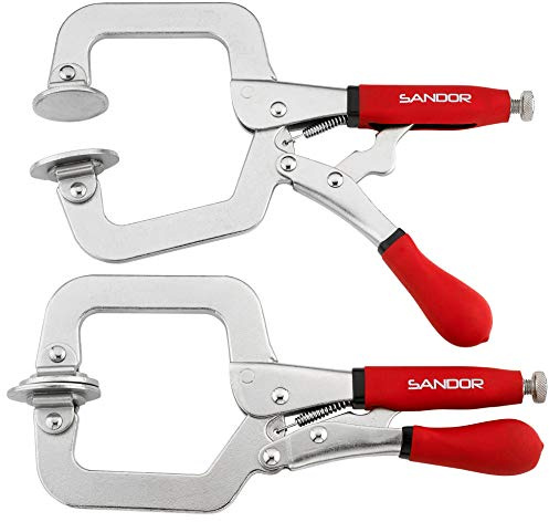 3 Metal Face Clamps for Woodworking - (Pack of 2) Heavy Duty C-Type Wood Clamp Tools with Ergonomic Grip for DIY, Pocket Hole Joinery, Cabinetry, Welding, Carpentry