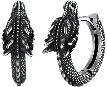 U7 Boucles D'oreilles Homme Acier Inoxydable Créoles Oreilles pour Homme Gothique Anneau Boucle Oreille Huggie
