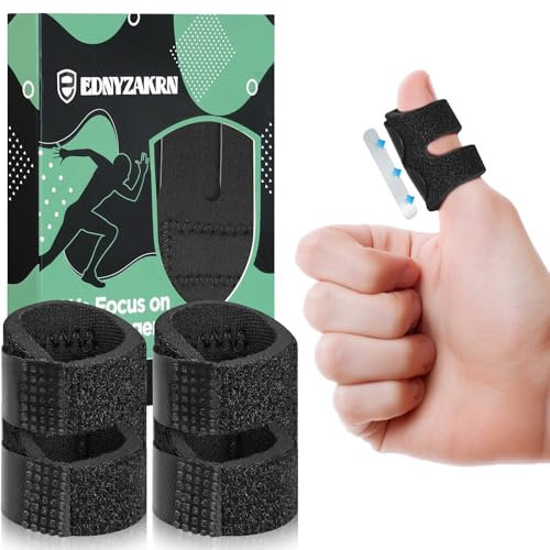 EDNYZAKRN 5Pcs Daumenschienen für Trigger Finger - Arthritis, Finger Unterstützung für Zeigefinger - Mittelfinger - Ringfinger - kleinefinger (Schwarz)