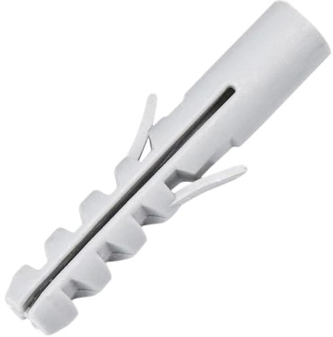 Pack of 50 Plastic Expansion Pipes, Impact Dowels, Expansion Tube, Cavity Dowels, Nail Dowels, Plastic Wall Mounting Bolts without Screws for Hollow Drywall Wall Mounts, White, A M6 x 30 mm