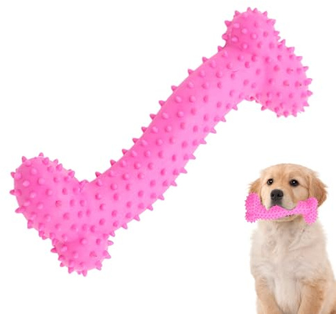 Osso Di Cane In Gomma Resistente - Giocattolo Da Masticare Con Squeak, Osso Interattivo Indistruttibile Per Cani Di Taglia Grande, Giocattolo Dentizione Per Cani Forti, Da Masticare In Gomma Dura