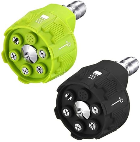 Buse à disque de pression 6 en 1 avec raccord rapide à embout de buse de 1/4, embouts de nettoyeur haute pression, buse turbo rotative pour nettoyeur haute pression pour jardin, animaux de compagnie